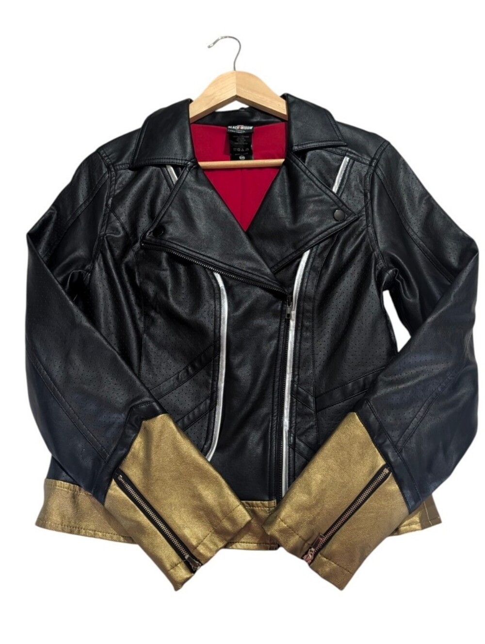 Marvel Black Widow By Her Universe Faux Leather Jacket Size Small